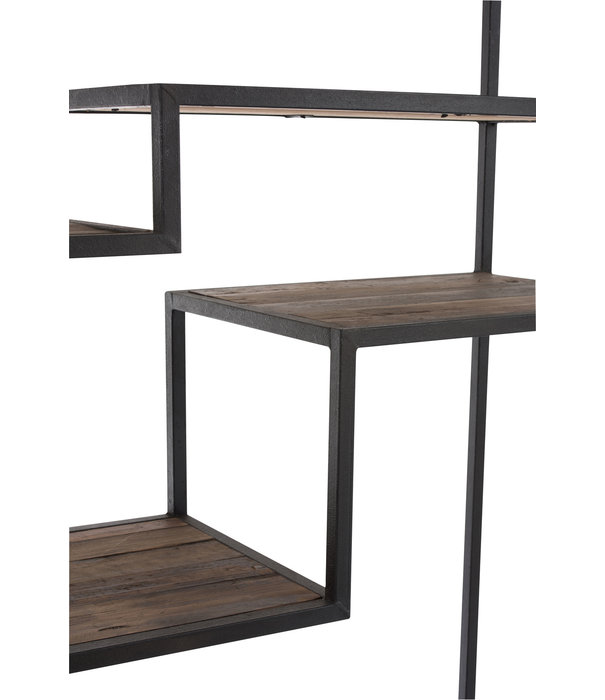 Duverger® Industrie - Rack - rectangulaire - 9 étagères en bois - noir - châssis métallique