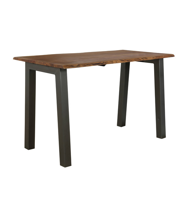 Duverger® Tree - Table de bar - plateau en tronc d'arbre - acacia massif - L 147cm - Pieds en acier en U