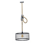 Rope - Hanglamp - cilinder - metaal gaas - dia 40cm  - verstelbaar touw - met LED lichtbron