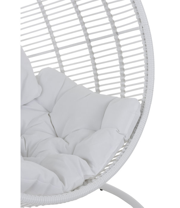 Duverger® Garden - Fauteuil suspendu - sphérique - blanc - acier - coussins