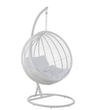 Garden - Hang fauteuil - bol vormig - wit - staal - kussens