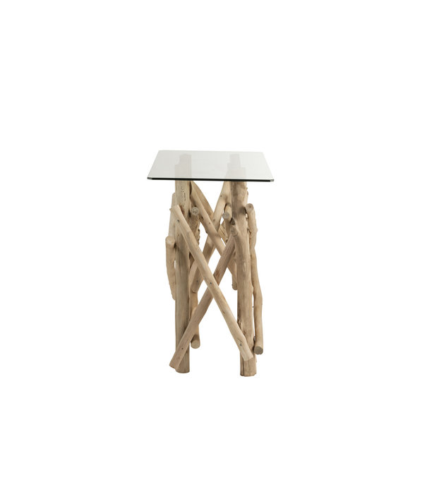 Duverger® Nature branches - Sidetable - hout takken - glazen blad - rechthoekig