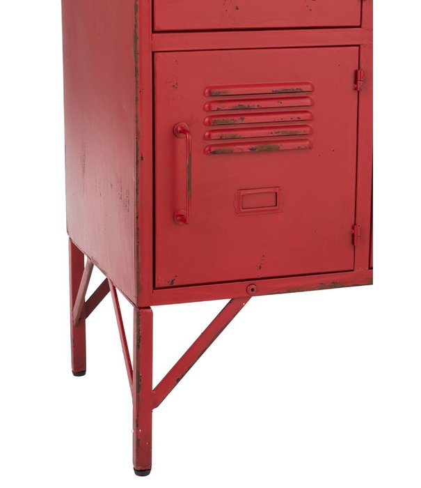 Duverger® Industry locker - Opbergkast - rood - metaal - 9 deurtjes