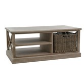 Cottage - Salontafel - hout - grey wash - 1 mand - 2schappen - landelijk