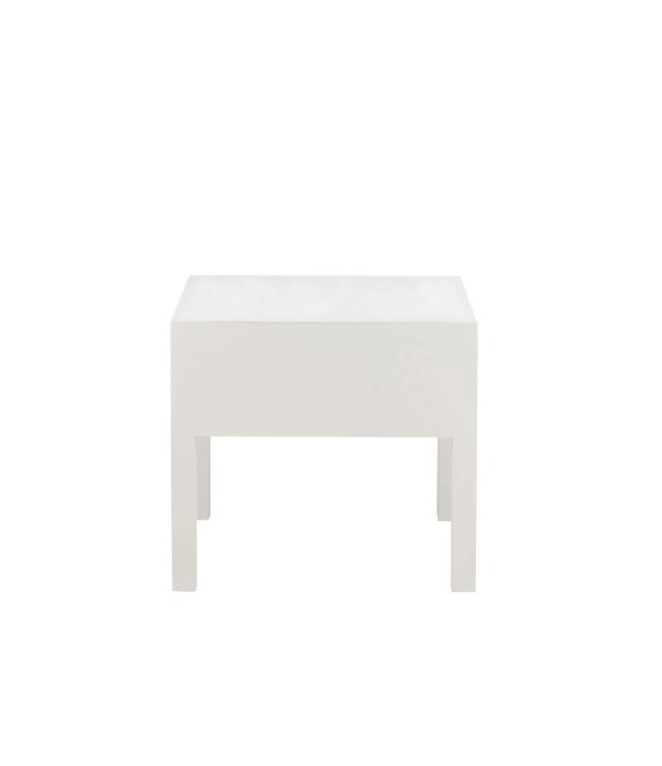 Duverger® Cottage - Table de chevet - blanc - bois - 1 panier - rustique