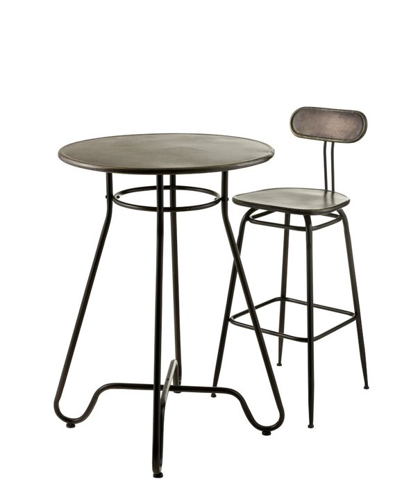 Duverger® Bistro - Bartafel - rond - zwart - metaal