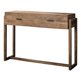 Sands frame - Sidetable - massieve mango - zandkleur - 2 lades - raam poten