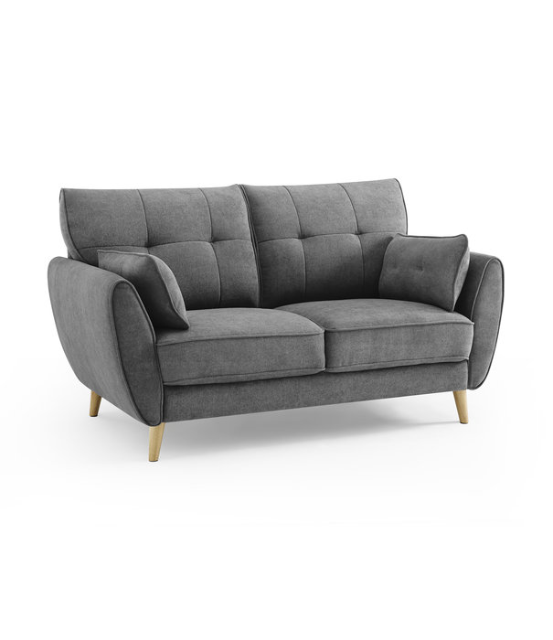 Duverger® Pure Scandinavian - Sunny Day - Sofa - 2-zitsbank - grijze stof - houten pootjes