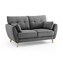 Pure Scandinavian - Sunny Day - Sofa - 2-zitsbank - grijze stof - houten pootjes