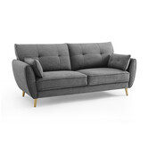 Pure Scandinavian - Sunny Day - Sofa - 3-zitsbank - grijze stof - houten pootjes