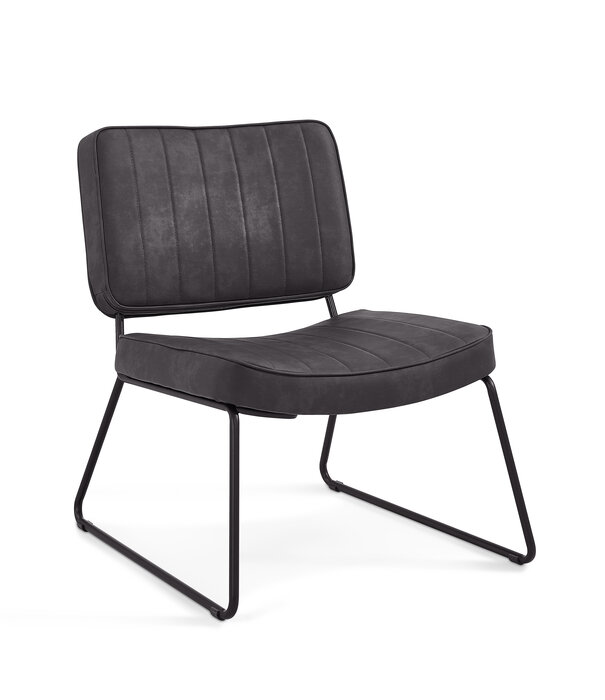 Duverger® Knock-down - Fauteuil - kunstleder - antraciet - gestreept - Scandinavisch design