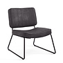 Knock-down - Fauteuil - kunstleder - antraciet - gestreept - Scandinavisch design