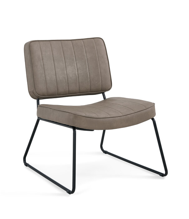 Duverger® Knock-down - Fauteuil - kunstleder - taupe - gestreept - Scandinavisch design