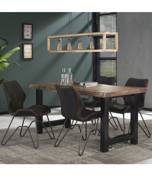 Duverger® Tree - Eettafel - boomstam - L 165cm - bladdikte 6cm - massief acacia naturel