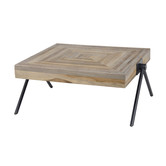 Diamond - Salontafel - vierkant - 70x70cm - verweerd teakhout - balanced potenstel  - staal