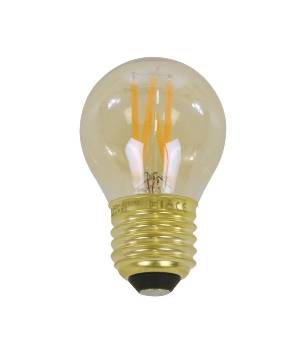 Duverger® Lichtbron LED filament bol dia 4,5cm - amberkleurig