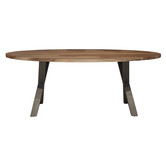 Oval - Eettafel - 200cm - massief Saja notenhout - naturel - ovaal