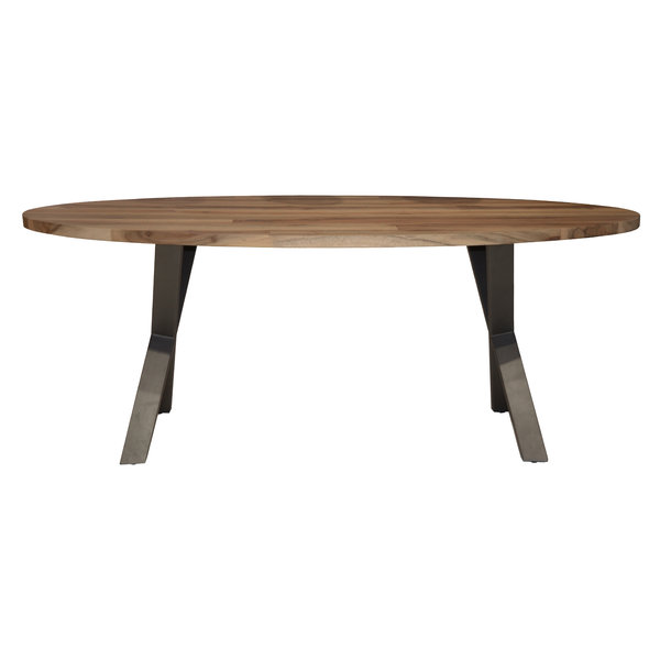 Duverger® Oval - Eettafel - 200cm - massief Saja notenhout - naturel - ovaal