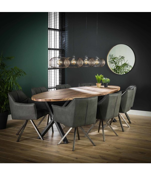 Duverger® Oval - Table de salle à manger - 240cm - noyer Saja massif - naturel - ovale