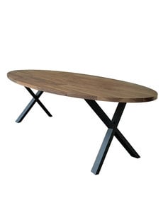 Duverger® Oval - Eettafel - 270cm - massief Saja notenhout - naturel - ovaal