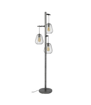 Bird cage - Vloerlamp - 3L - oud zilver - met 3 LED lichtbronnen