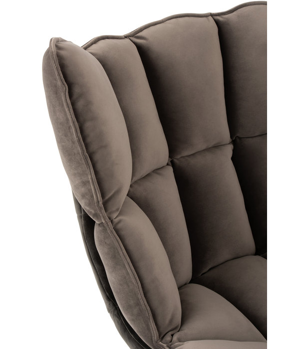 Duverger® Cosy lounge - Fauteuil - gris - coussin à carreaux - base araignée en métal noir