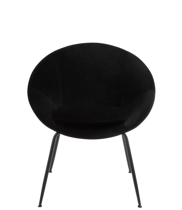 Duverger® Rond black - Fauteuil  - textiel - rond - metalen poten