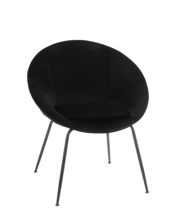 Duverger® Rond black - Fauteuil  - textiel - rond - metalen poten