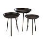 Round Plateau - Beistelltisch - 3er Set - Metall - dunkelgrau