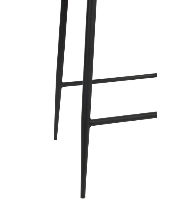Duverger® High chair - Barstoel - set van 2 - zwart - leder - metaal