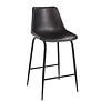 High chair - Barstoel - set van 2 - zwart - leder - metaal