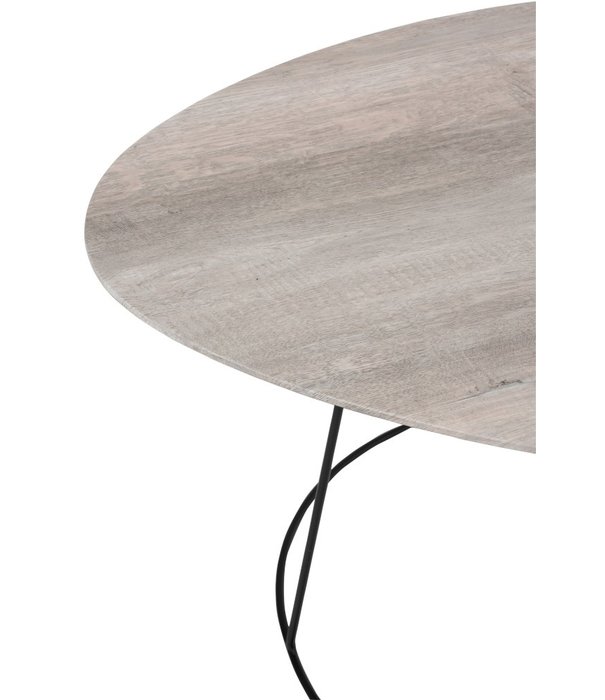 Duverger® Pure Scandinavian - Table basse - moyenne - ovale déformé - MDF - naturel - châssis métal noir