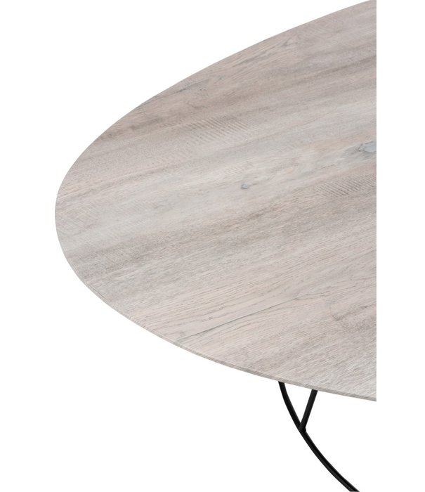 Duverger® Pure Scandinavian - Table basse - grande - ovale déformé - MDF - naturel - châssis métal noir