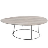 Pure Scandinavian - Couchtisch - groß - verzerrtes Oval - MDF - natur - Metallgestell schwarz