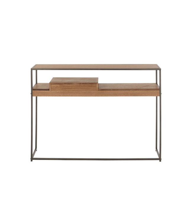 Duverger® Just Scandinavian - Beistelltisch - MDF - Eichenfurnier - 1 Schublade - Metallgestell