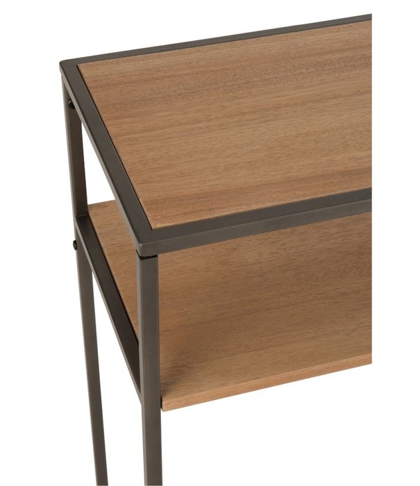 Duverger® Just Scandinavian - Beistelltisch - MDF - Eichenfurnier - 1 Schublade - Metallgestell