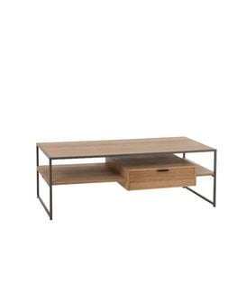 Just Scandinavian - TV-Schrank - MDF - Eichenfurnier - 1 Schublade - Metallrahmen