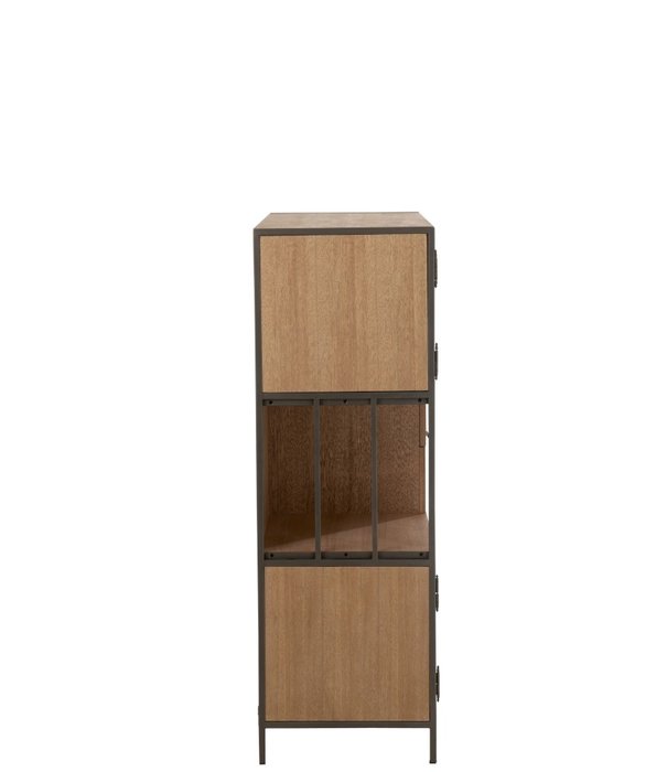 Duverger® Just Scandinavian - Meuble de rangement Living - MDF - placage chêne - 2 portes - 2 tiroirs - cadre métallique