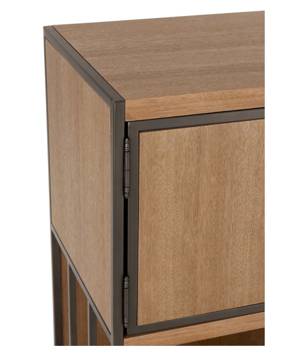 Duverger® Just Scandinavian - Meuble de rangement Living - MDF - placage chêne - 2 portes - 2 tiroirs - cadre métallique