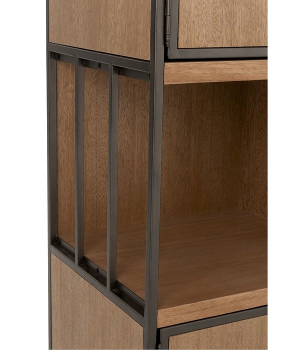Duverger® Just Scandinavian - Meuble de rangement Living - MDF - placage chêne - 2 portes - 2 tiroirs - cadre métallique