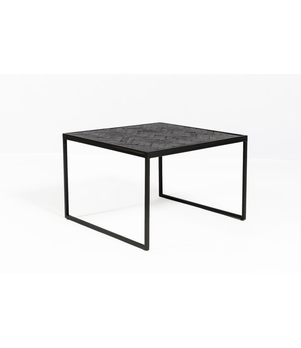 Duverger® Herringbone - Table d'appoint - noir - parquet à chevrons - structure métallique