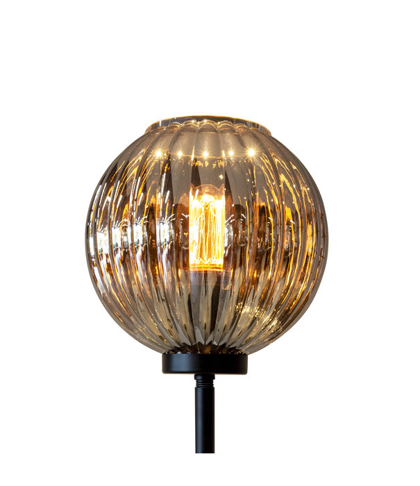 Duverger® Smoked vintage - Lampadaire - 1 lumière - verre fumé - strié - sphérique