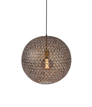 Steel Sphere - Lampe suspendue - sphère en acier découpée - dia 50 cm - noir