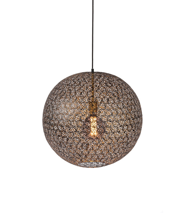 Duverger® Steel Sphere - Hanglamp - uitgesneden stalen bol - dia 50 cm - zwart