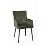 Stripes Velvet - Eetkamerstoelen - set van 2 - armleuningen - fluweel - groen - gestreept rugstiksel - handvat