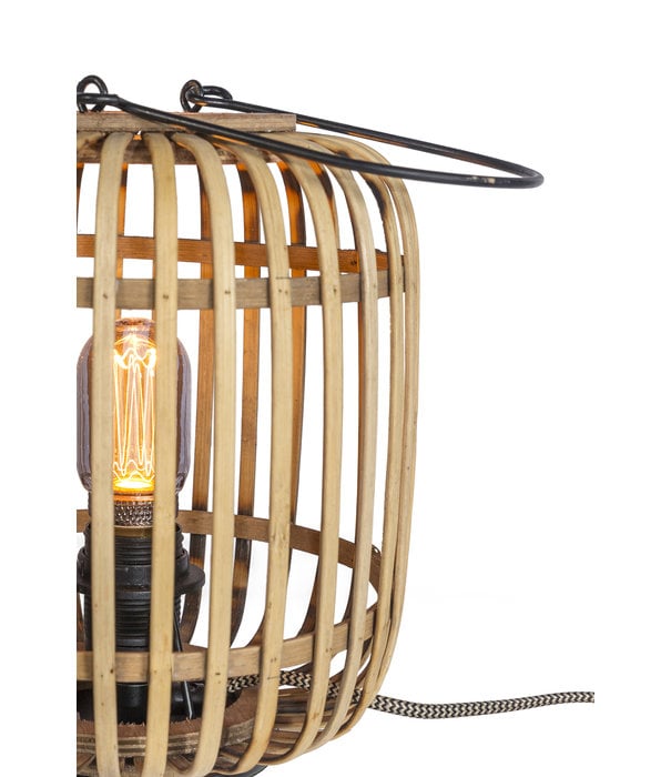Duverger® Etnic bamboo - Tafellamp -1-lichts - bamboe korf - naturel