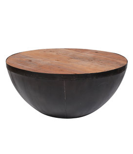 Ruf Industry - Table basse - demi-sphère - dia 90cm - bois dur robuste - carcasse en métal