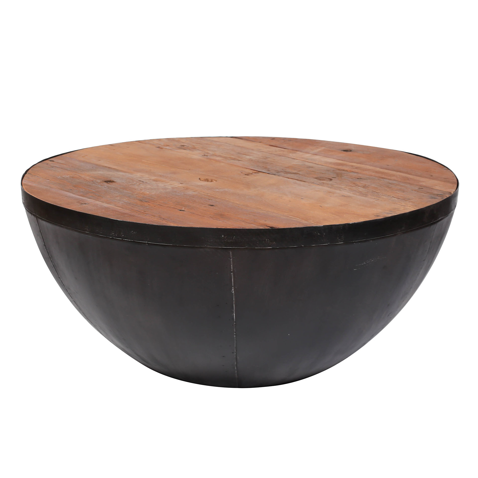 Ruf Industry - Table basse - demi-sphère - dia 90cm - bois dur robuste -  carcasse en métal - DuVerger Home