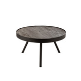 Ruf Industry - Salontafel - rond - dia 60cm - mango hout - antraciet - metalen ring