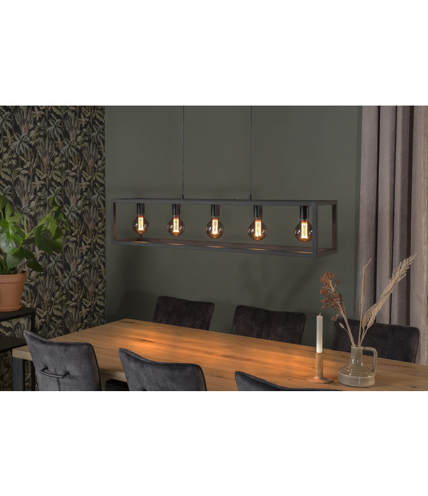 Duverger® Cage - Lampe suspendue - structure en acier - noir - 5 lumières